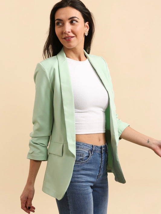 Blazer Menthe Col Châle