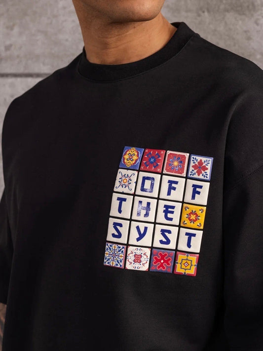 T-shirt Oversize Imprimé Noir