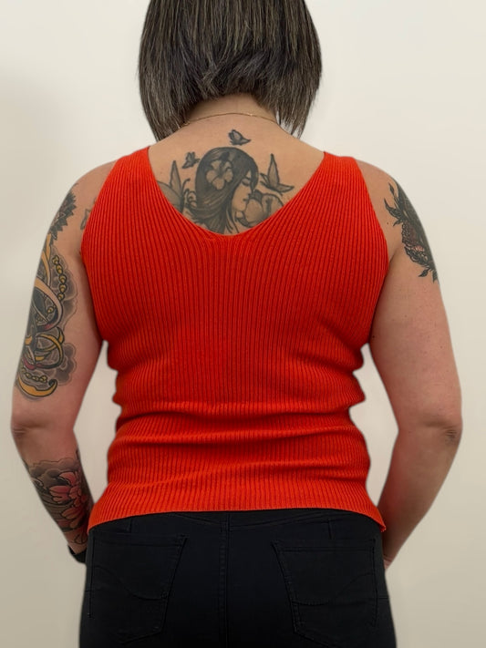 Débardeur douceur côtelé Corail