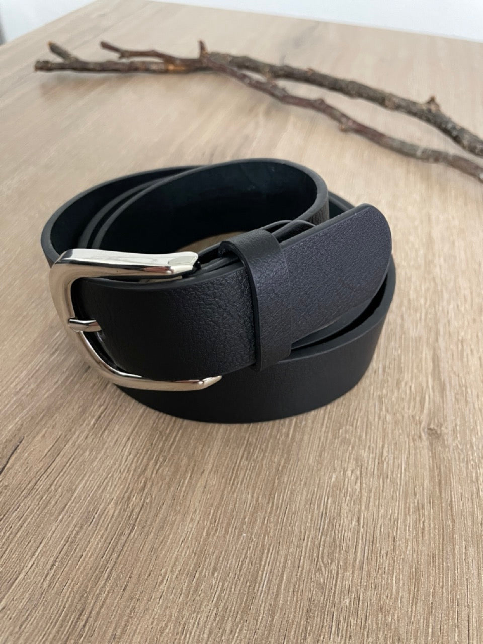 Ceinture cuir noir | 32 mm