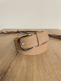Ceinture cuir beige | 32 mm