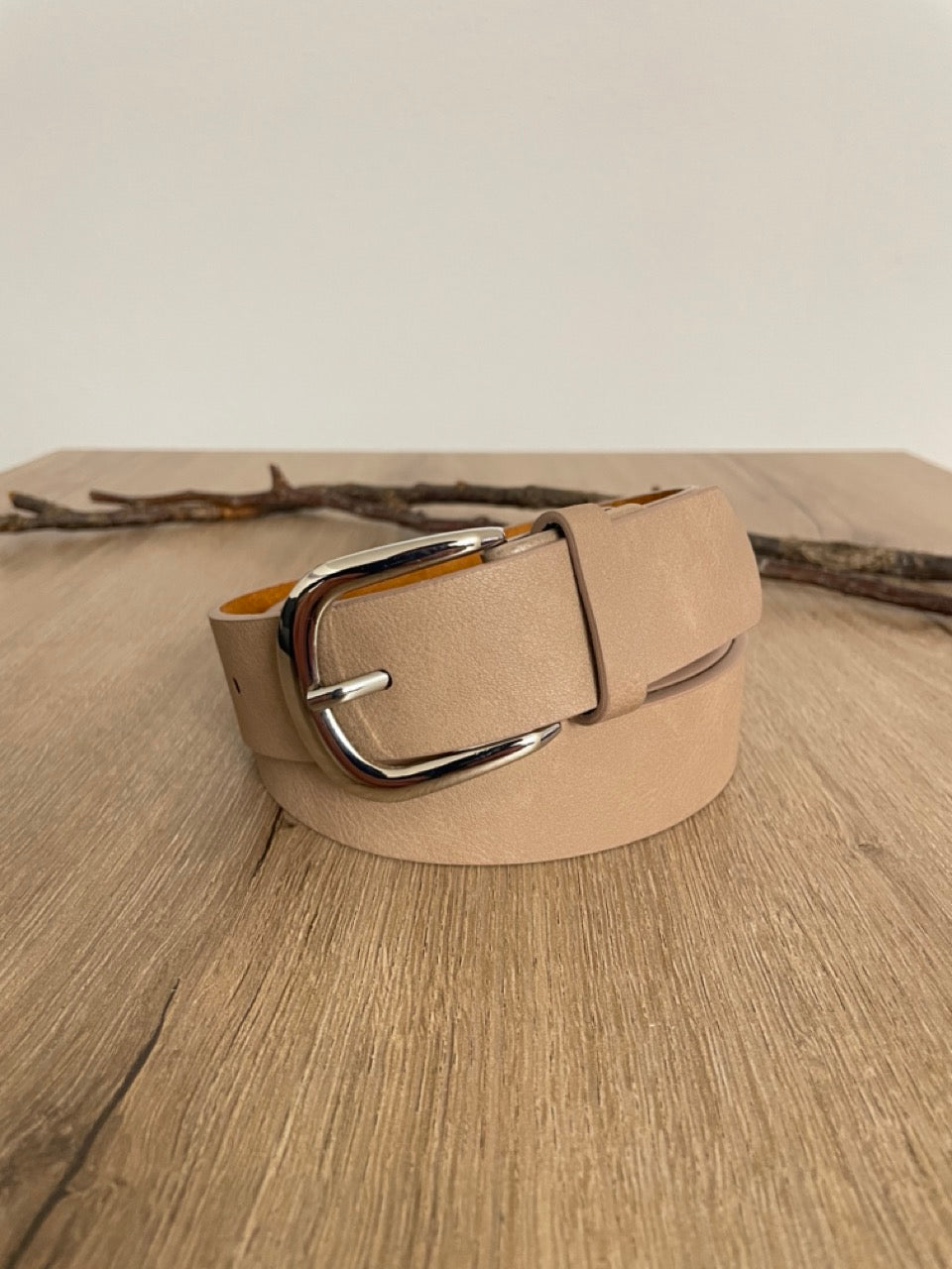 Ceinture cuir beige | 32 mm