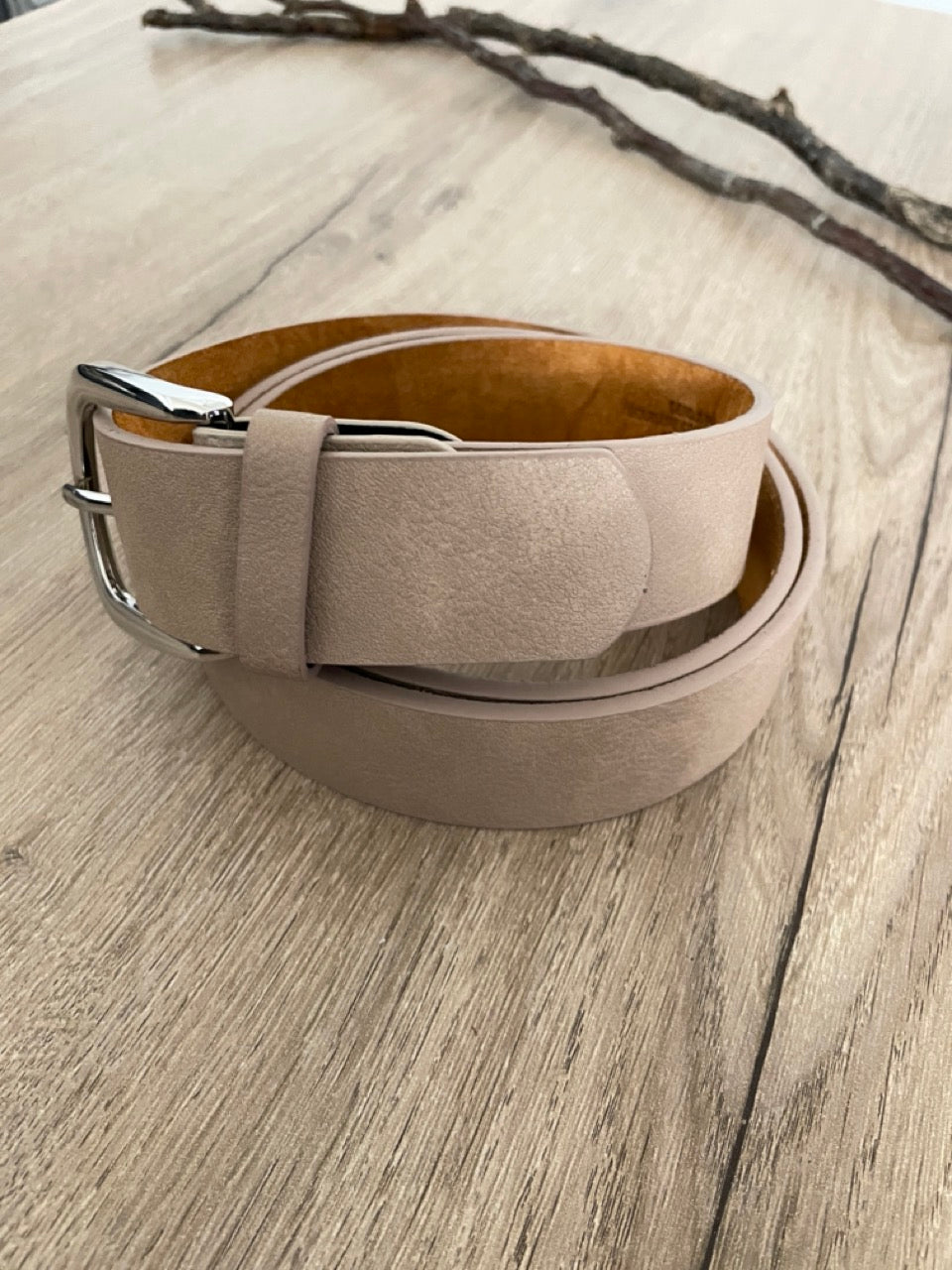 Ceinture cuir beige | 32 mm