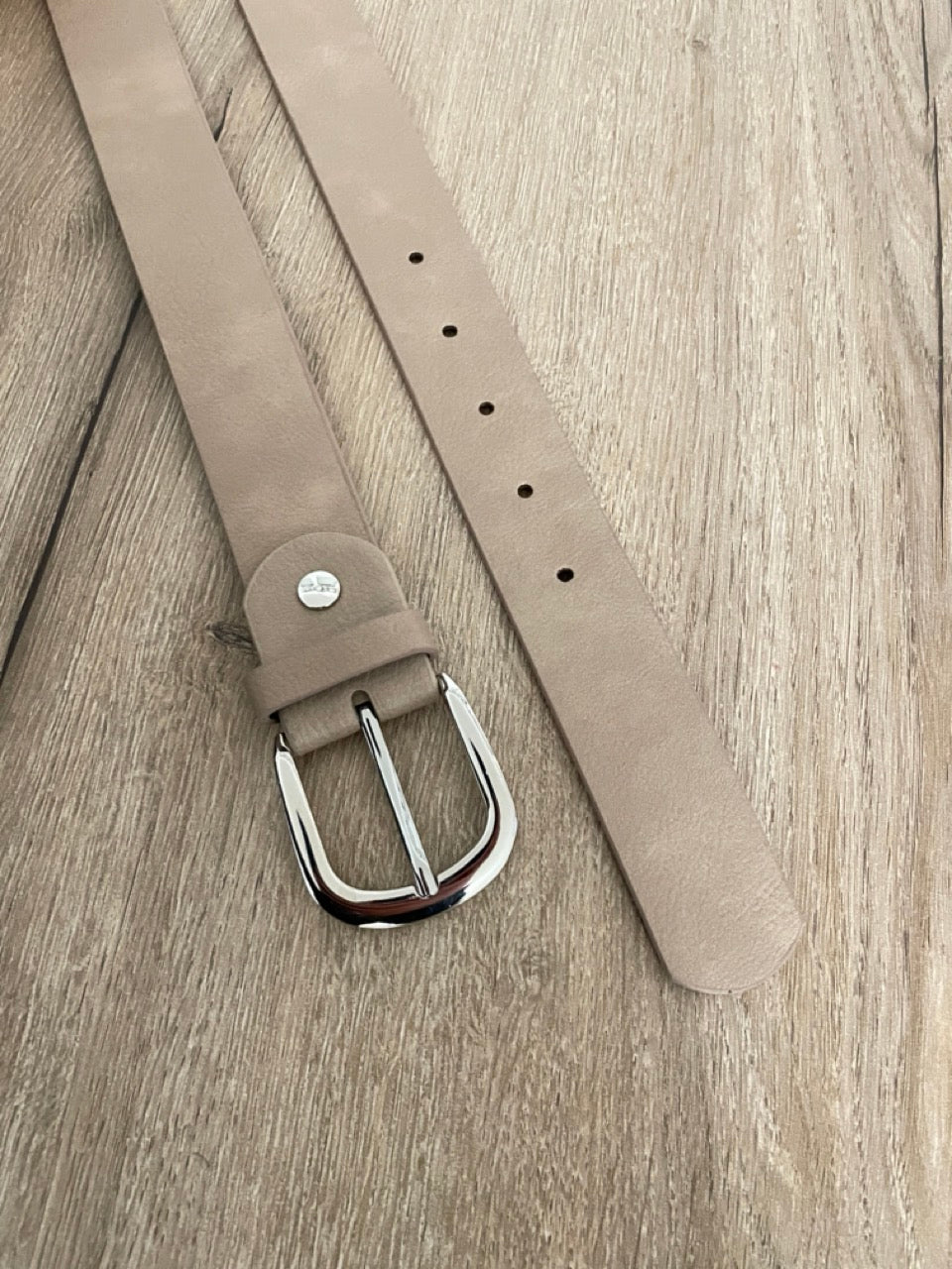 Ceinture cuir beige | 32 mm