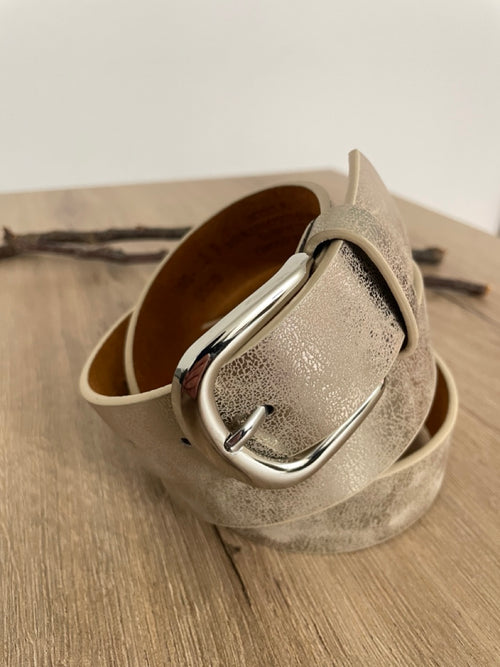 Ceinture cuir dorée | 34 mm