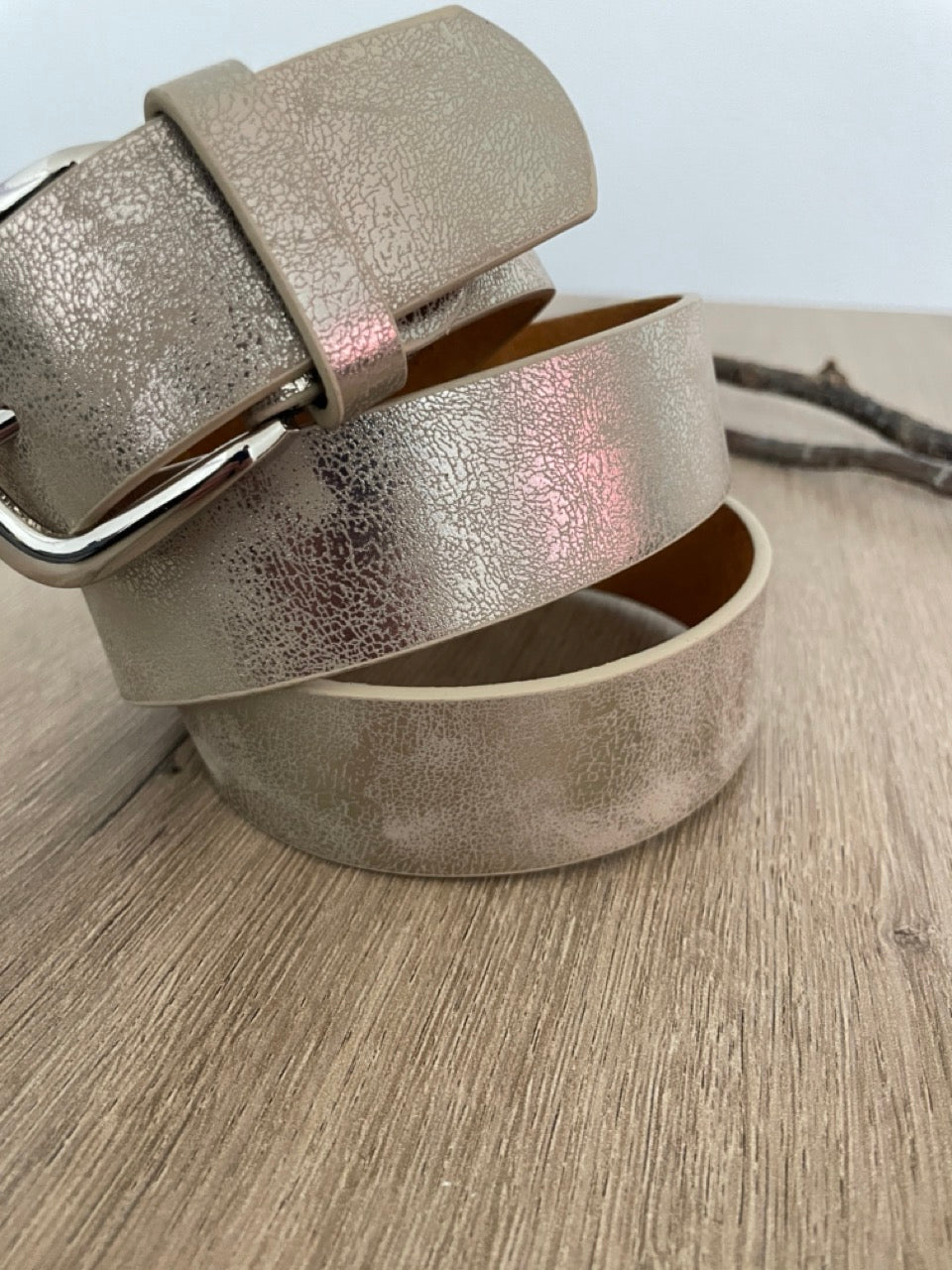 Ceinture cuir dorée | 34 mm