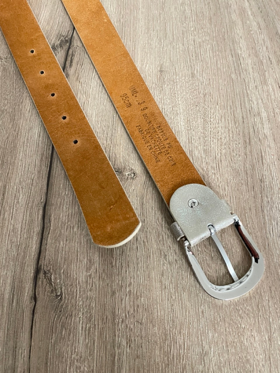 Ceinture cuir dorée | 34 mm