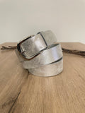 Ceinture cuir argenté | 34 mm