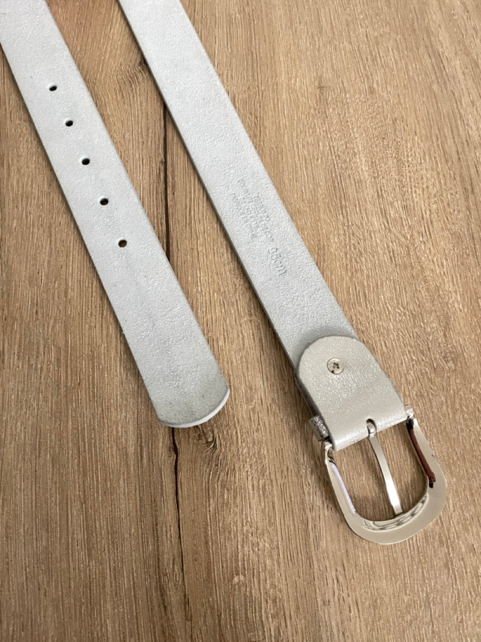 Ceinture cuir argenté | 34 mm