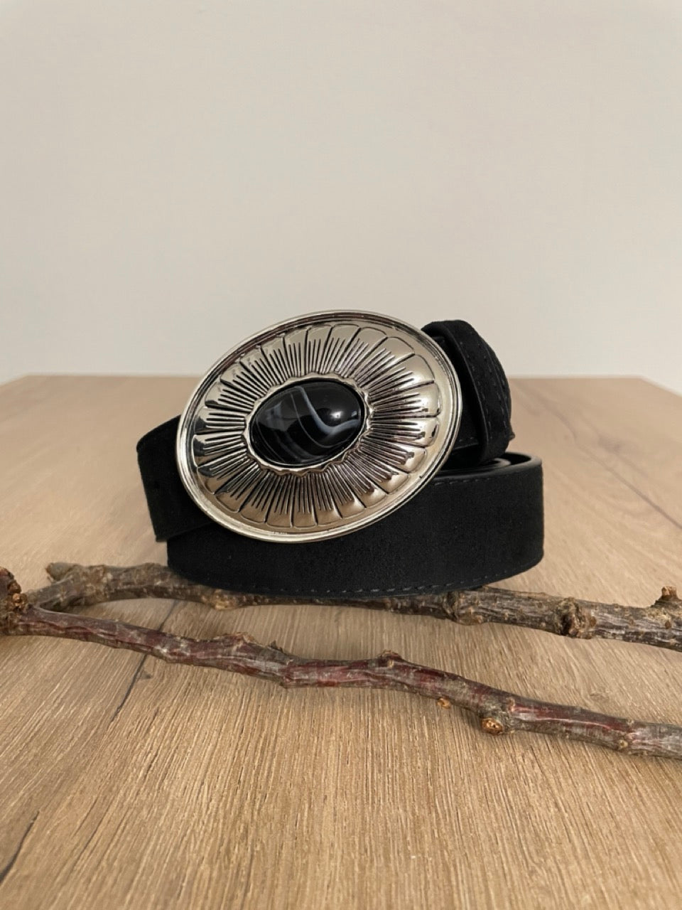 Ceinture daim noir | 32 mm