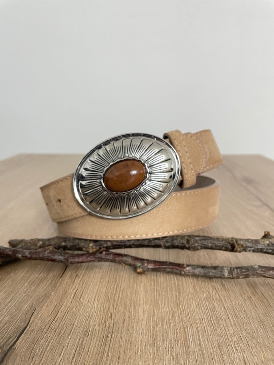 Ceinture daim Beige | 32 mm