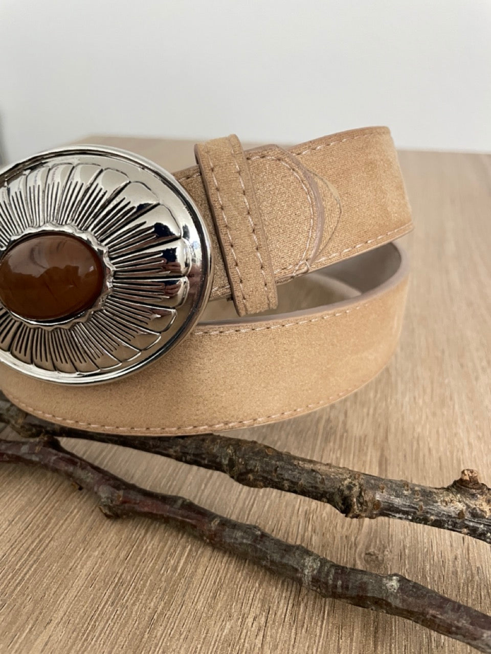 Ceinture daim Beige | 32 mm