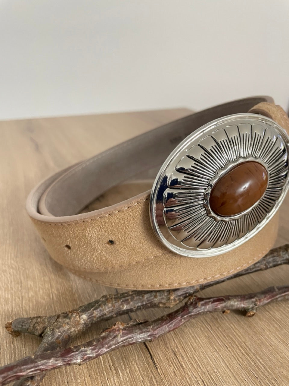 Ceinture daim Beige | 32 mm