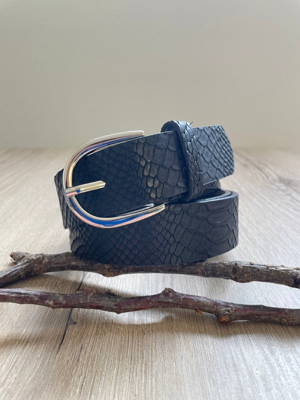 Ceinture Reptile Noir | 33 mm