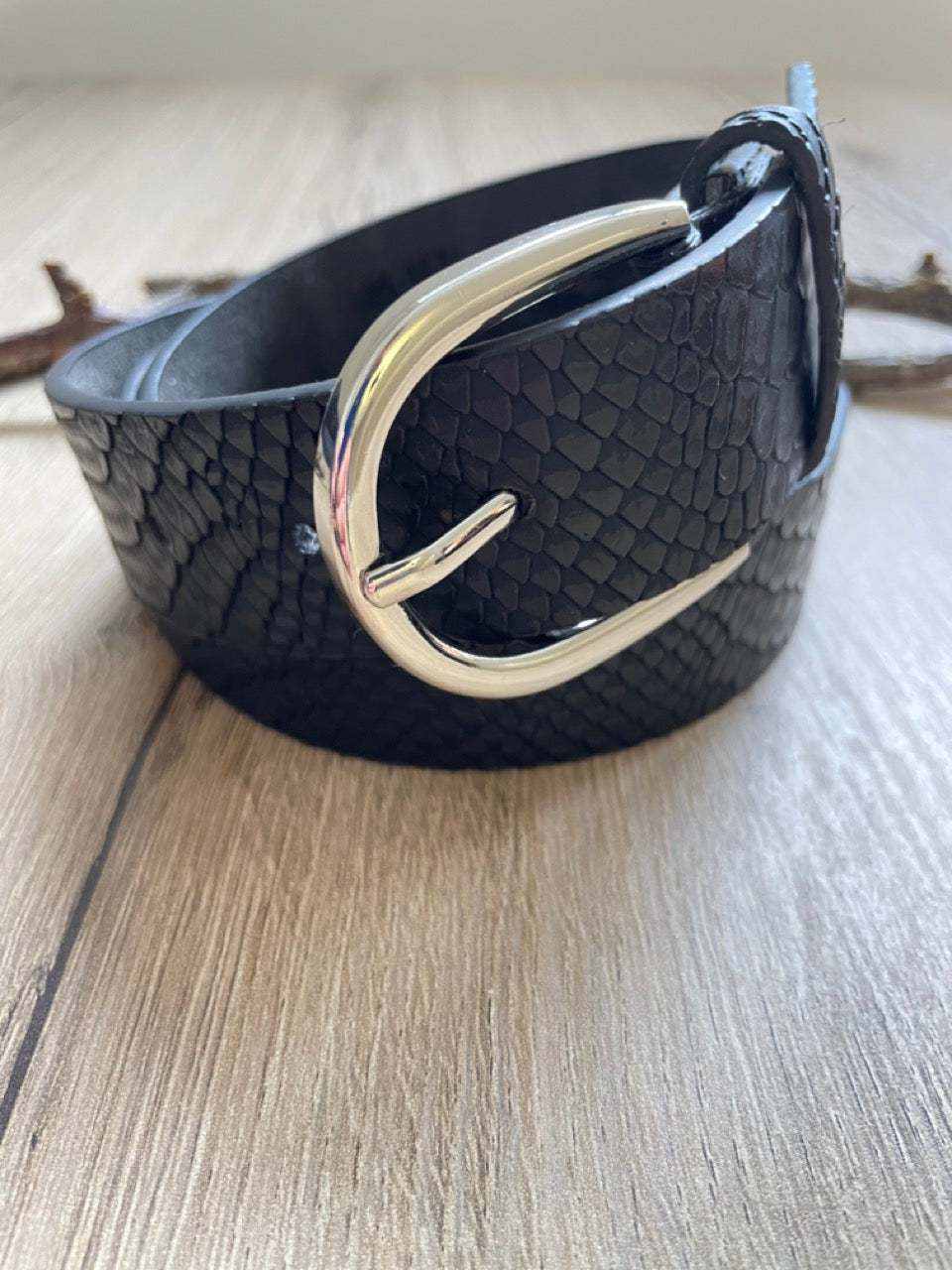 Ceinture Reptile Noir | 33 mm