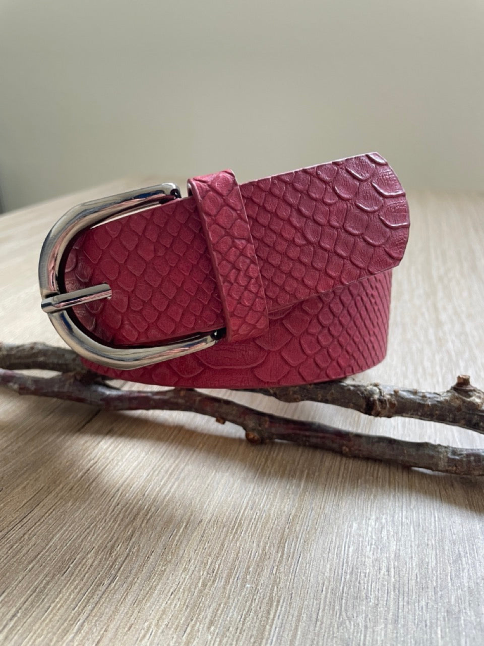 Ceinture Reptile Pourpre | 33 mm