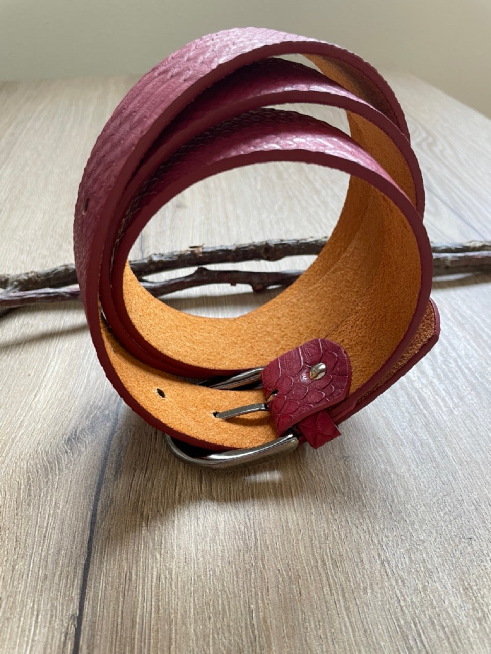 Ceinture Reptile Pourpre | 33 mm