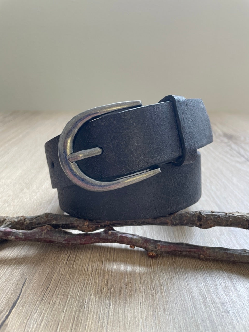 Ceinture Vintage Reptile Noir | 33 mm