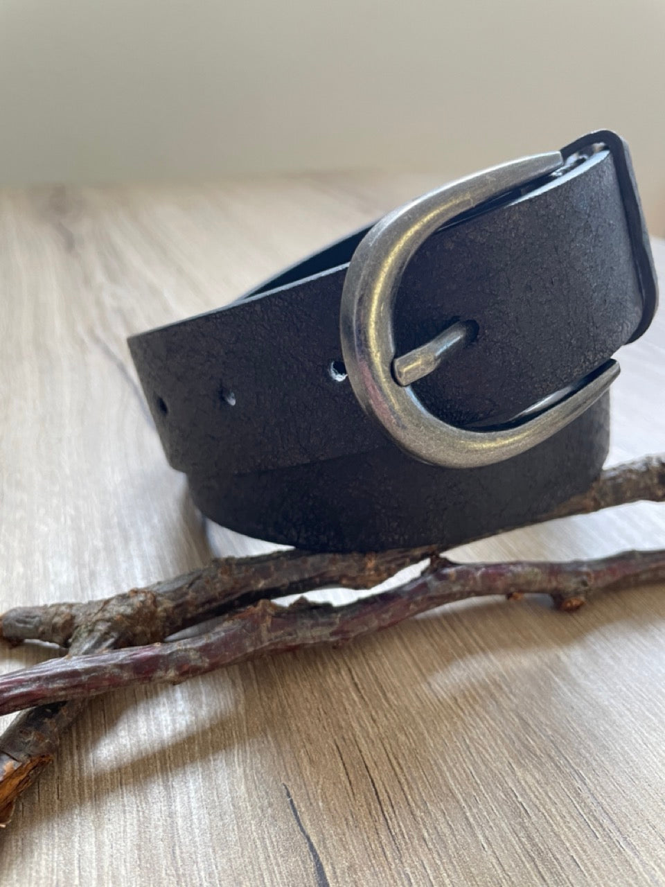 Ceinture Vintage Reptile Noir | 33 mm