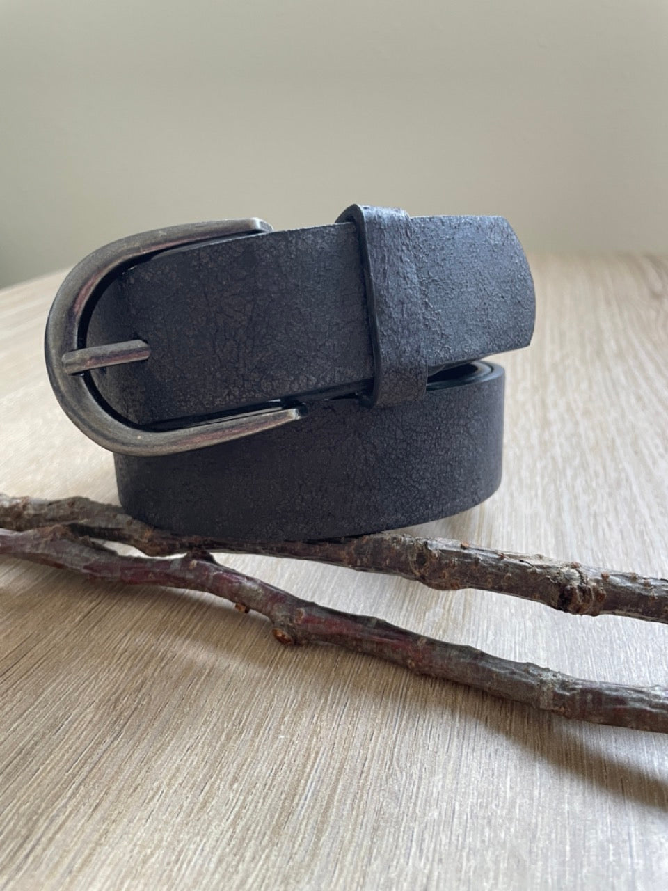 Ceinture Vintage Reptile Noir | 33 mm