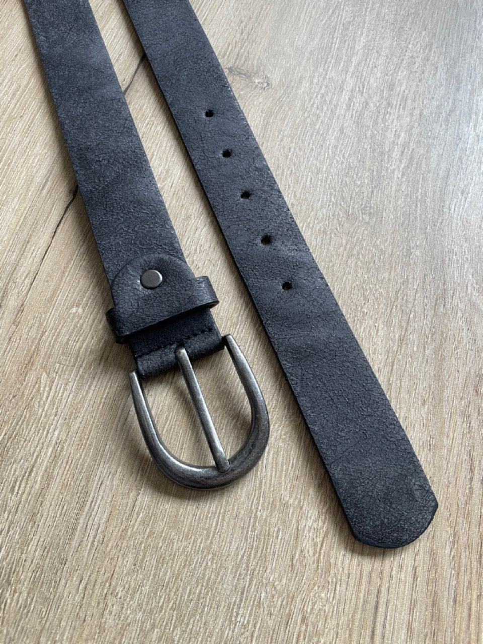Ceinture Vintage Reptile Noir | 33 mm