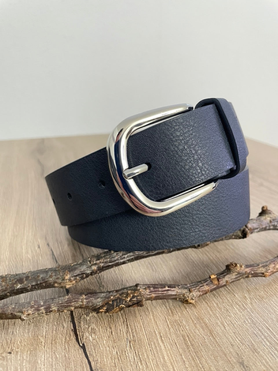 Ceinture cuir marine | 33 mm