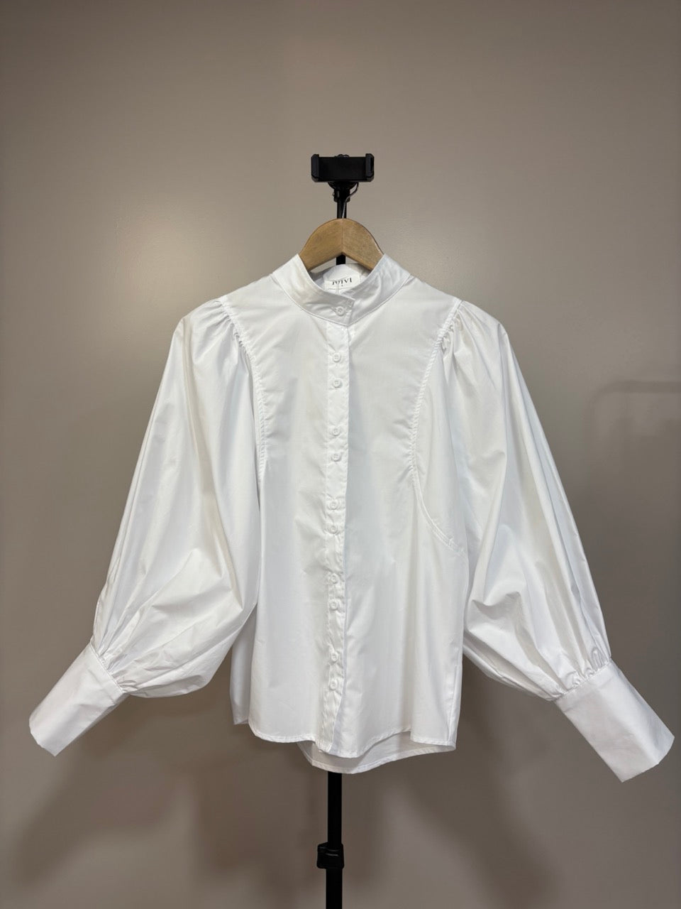 Chemise Blanche - Manches bouffantes à pinces