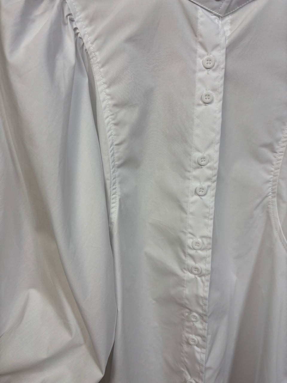 Chemise Blanche - Manches bouffantes à pinces