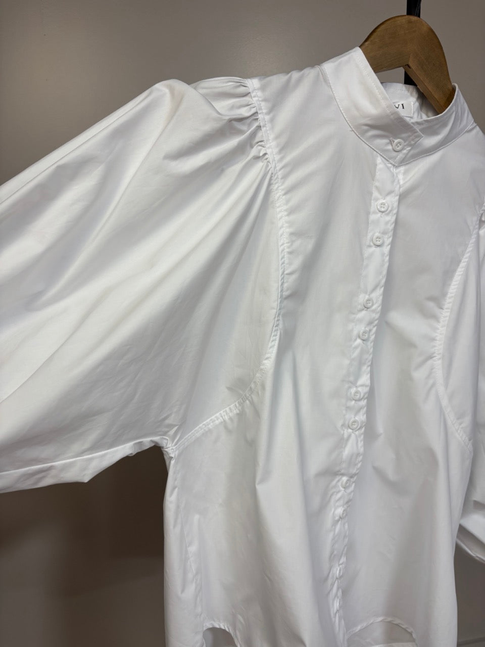 Chemise Blanche - Manches bouffantes à pinces