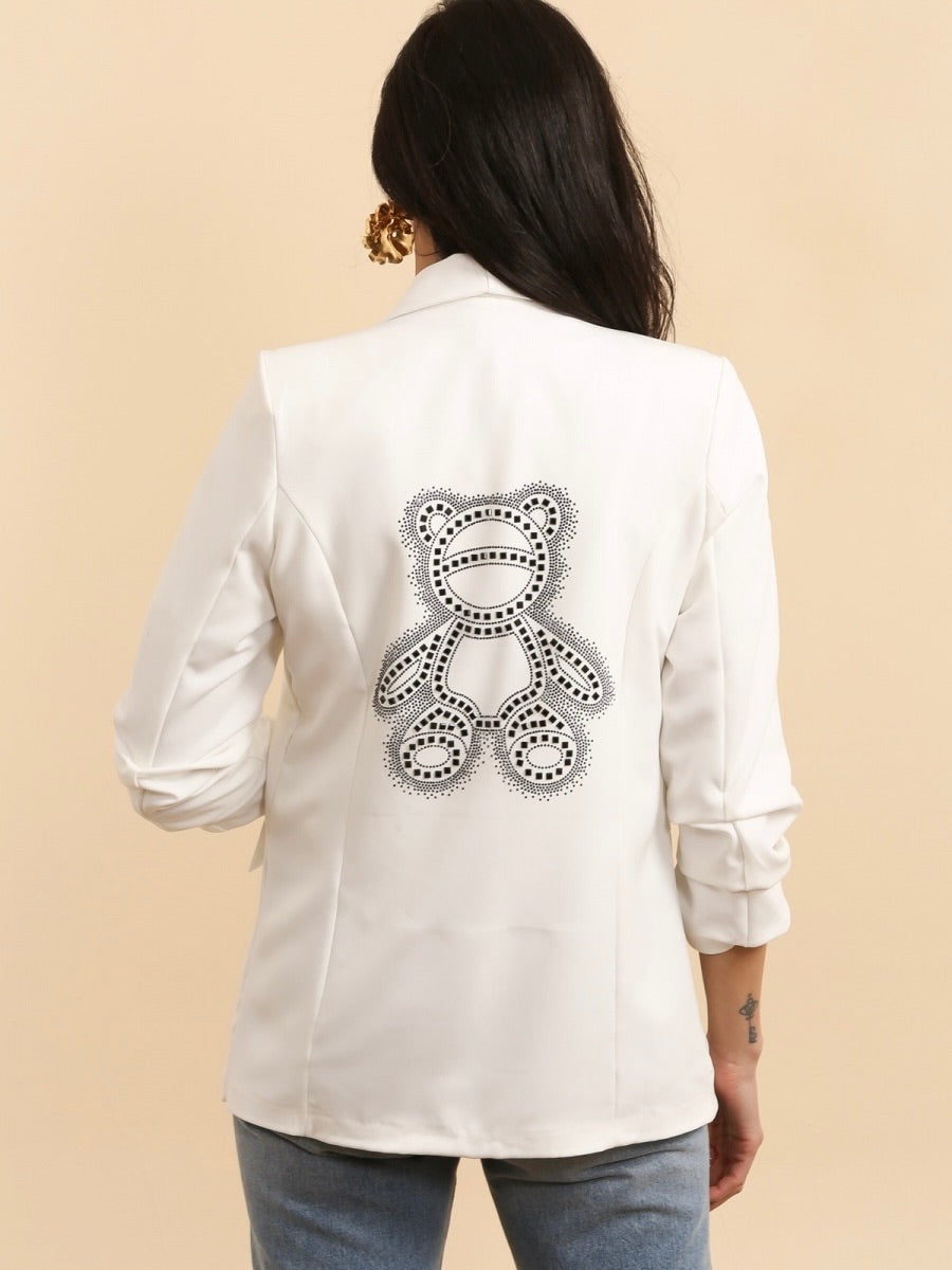 Blazer Blanc Ourson Strass