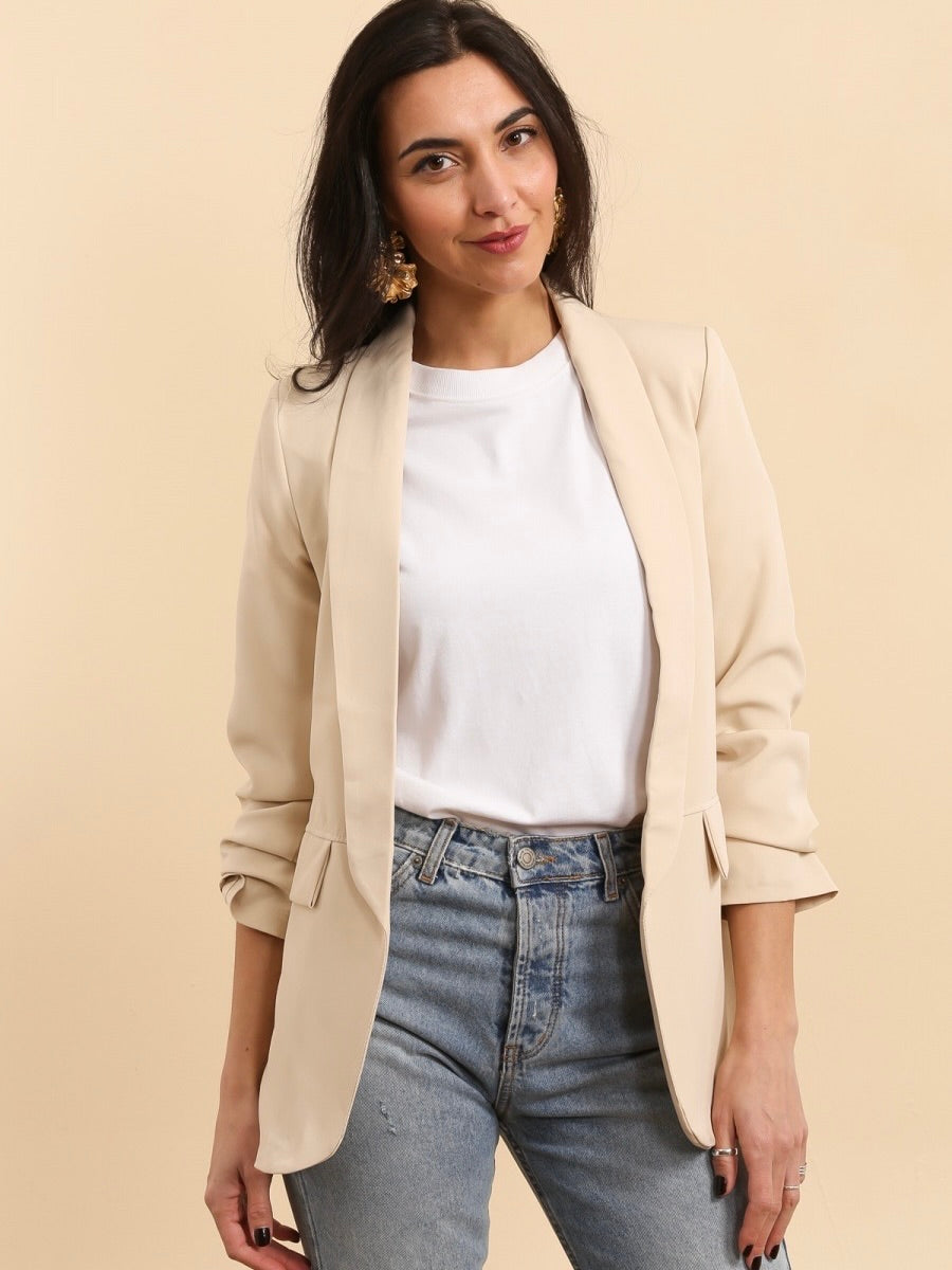 Blazer Beige Ourson Strass