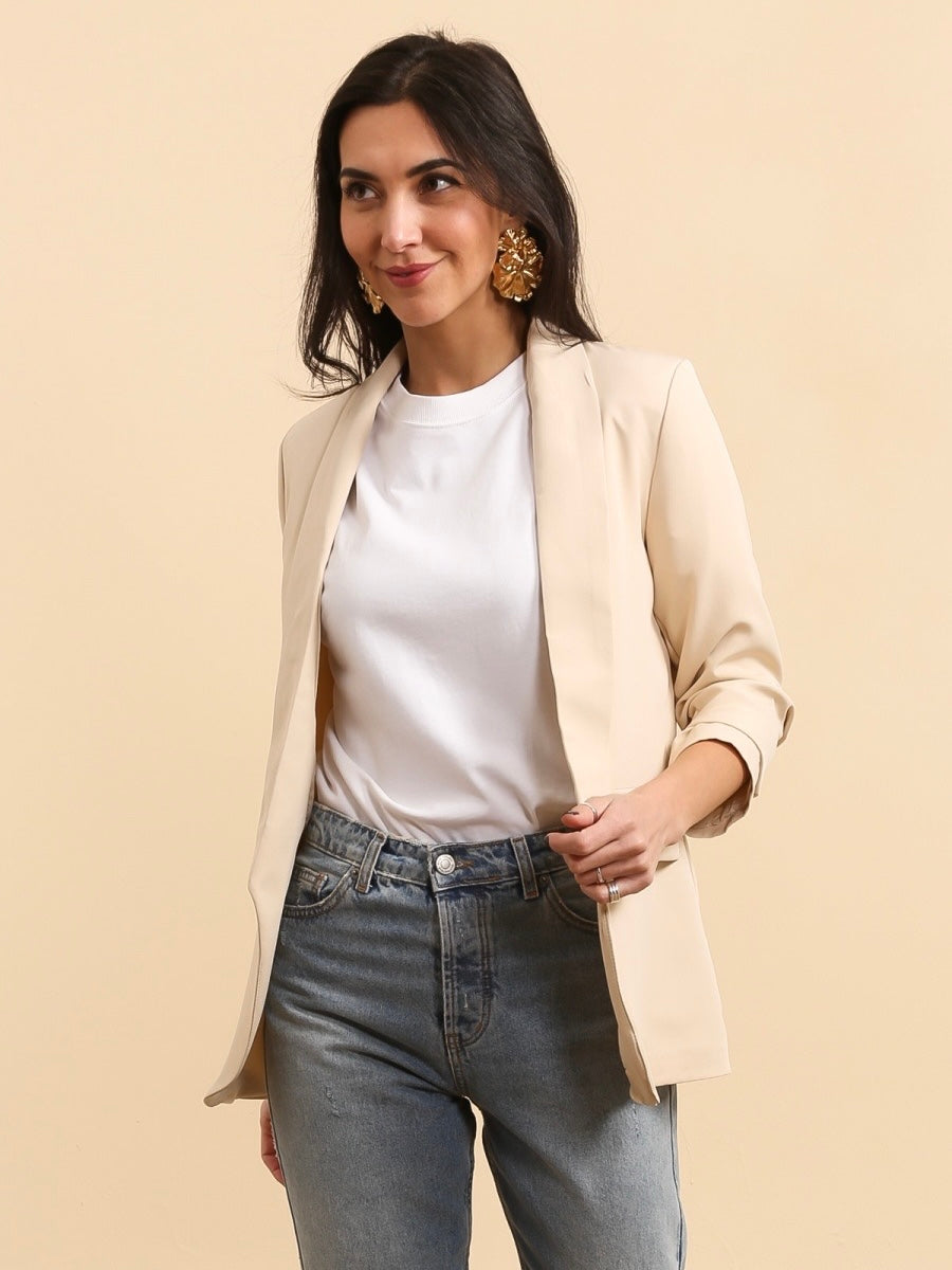 Blazer Beige Ourson Strass