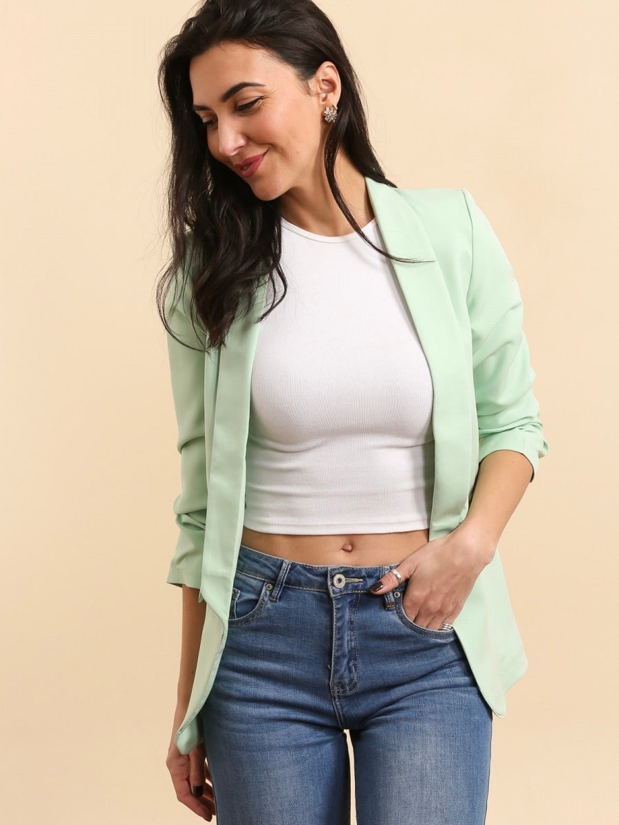 Blazer Menthe Col Châle