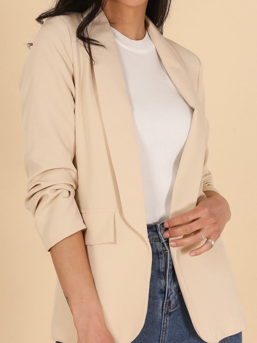 Blazer Beige Col Châle