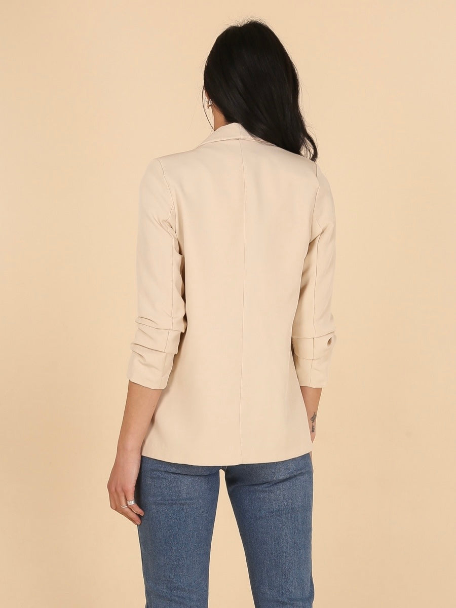 Blazer Beige Col Châle