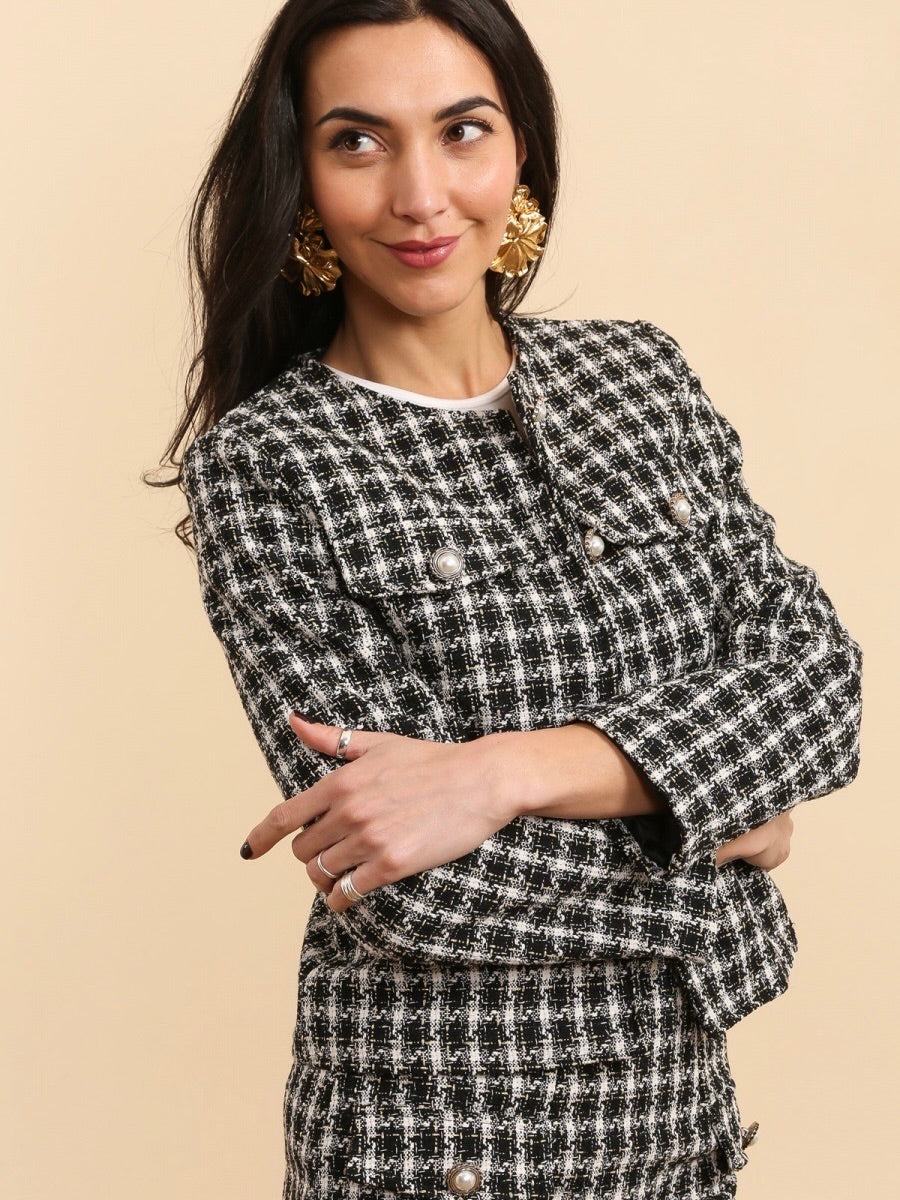 Blazer en Tweed Noir