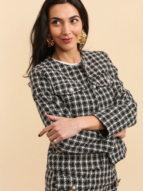 Blazer en Tweed Noir