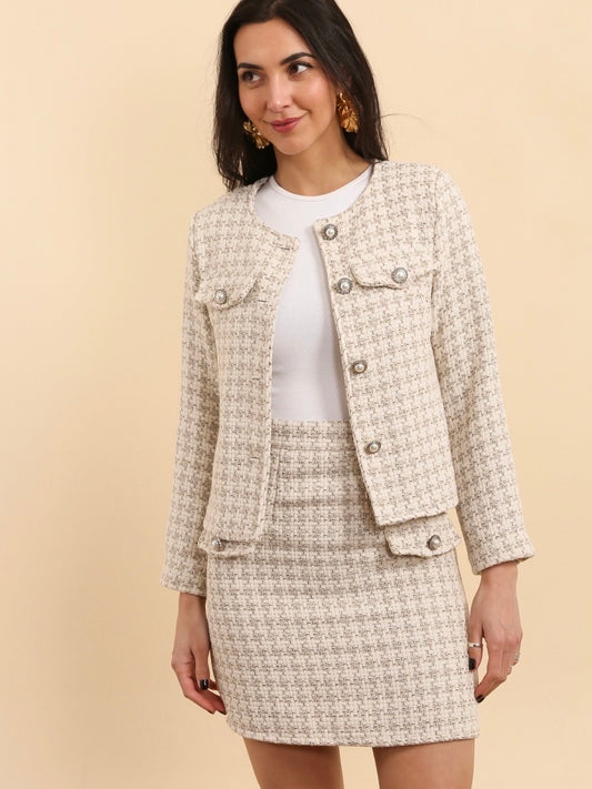 Jupe en Tweed Beige