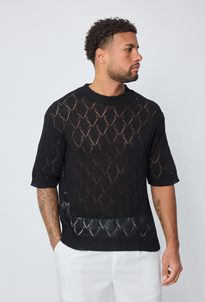 T-shirt maille ajourée