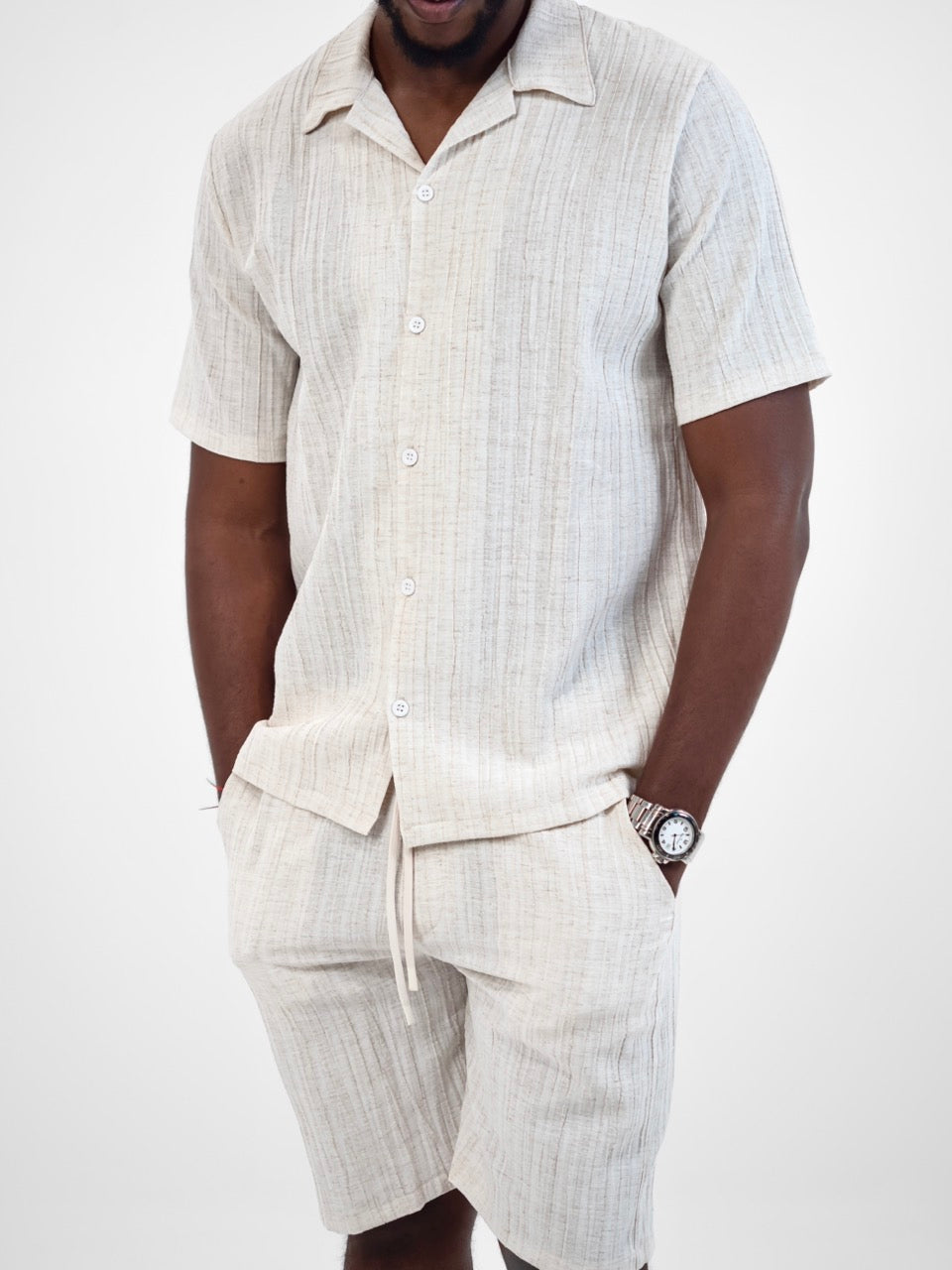 Ensemble Short Chemise - Naturel