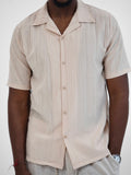 Chemise col ouvert Beige