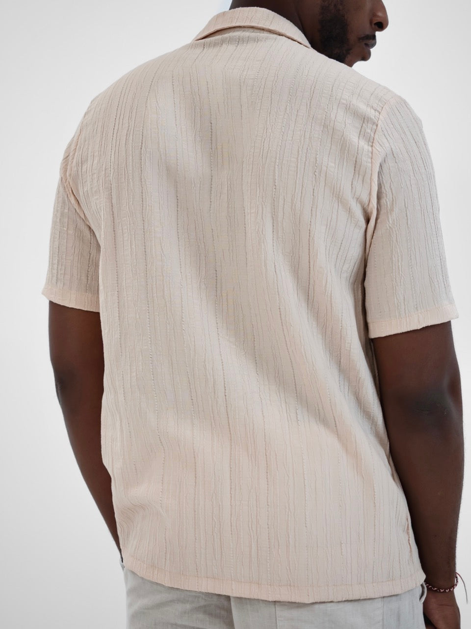 Chemise col ouvert Beige