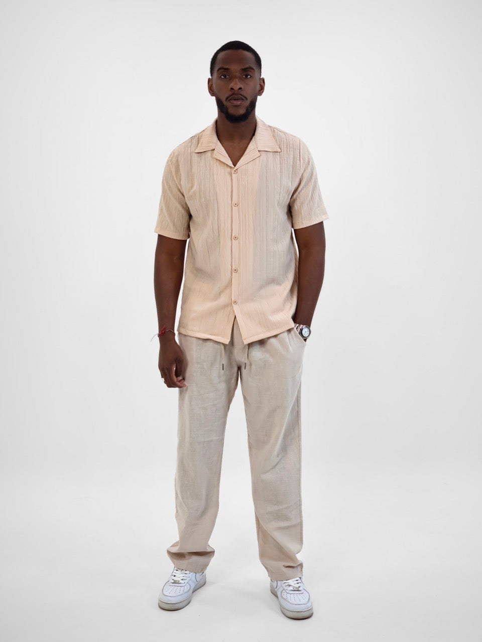 Chemise col ouvert Beige