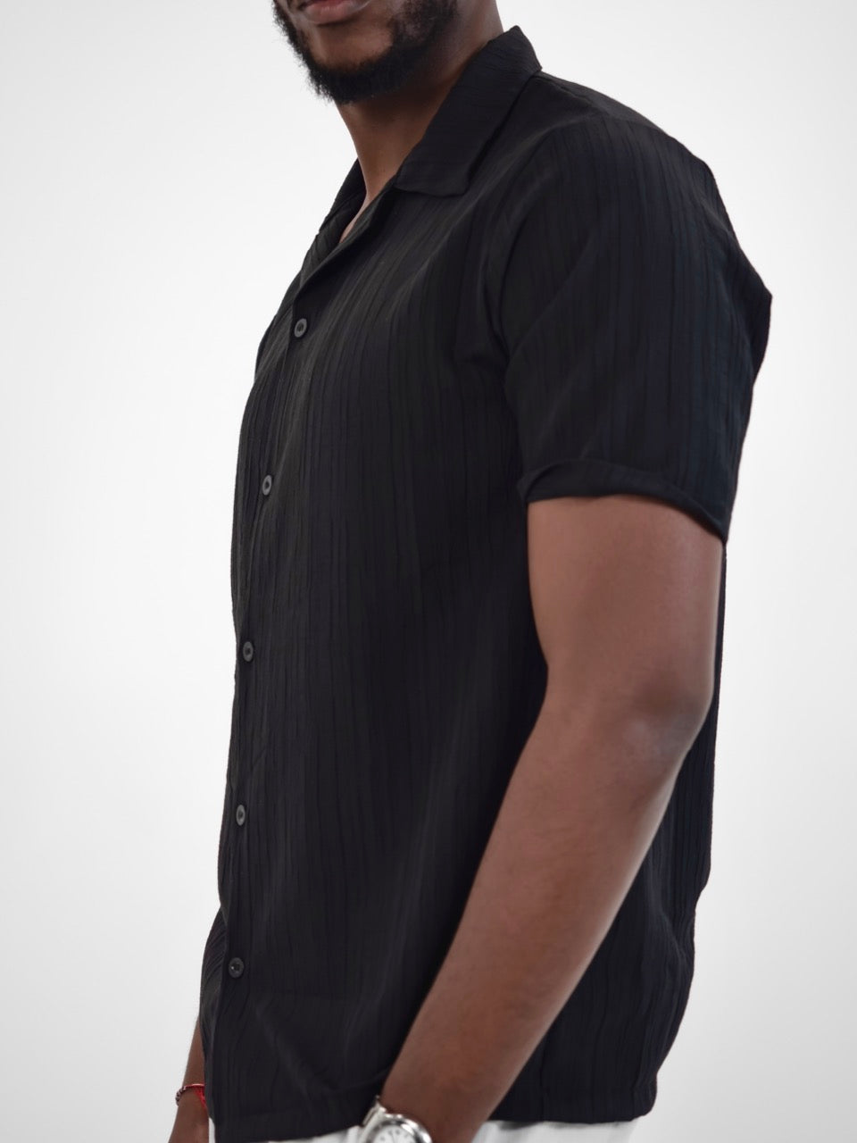 Chemise col ouvert Noire