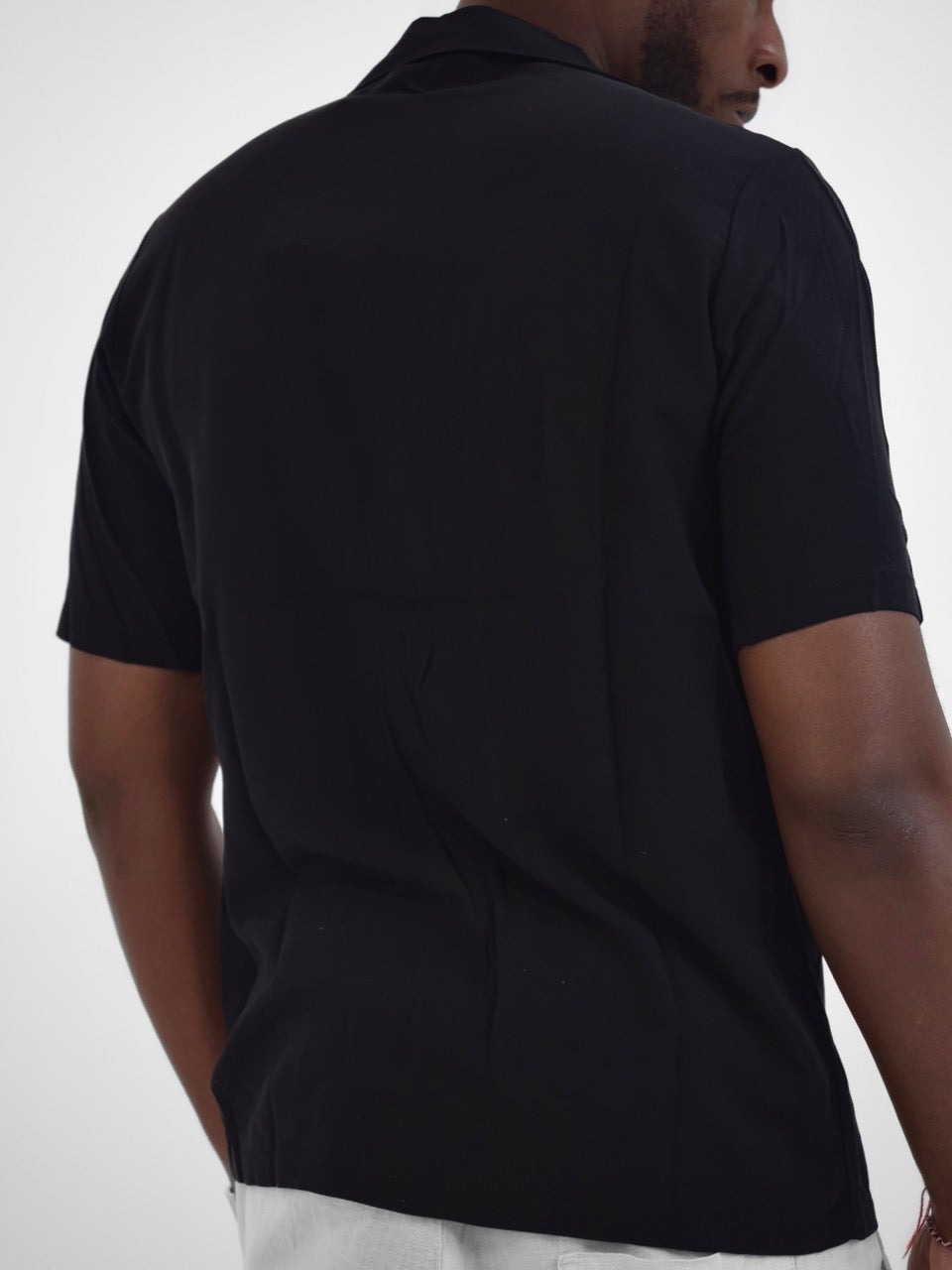 Chemise col ouvert Noire