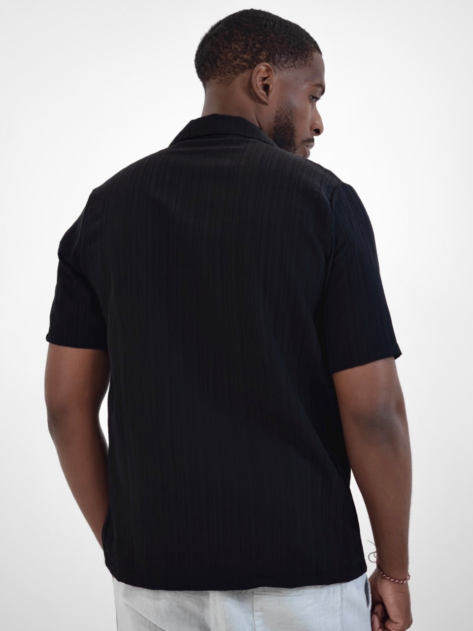 Chemise col ouvert Noire