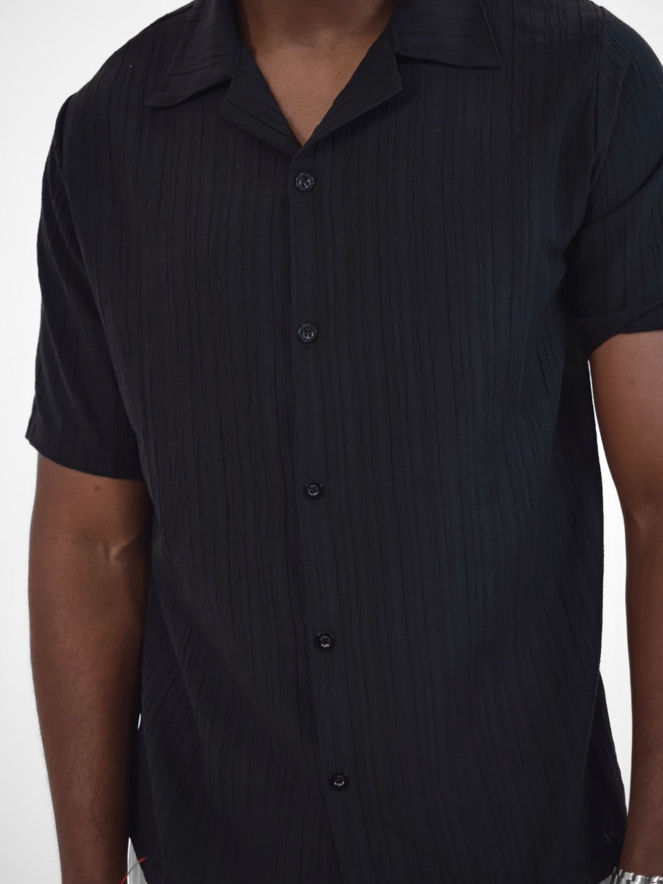 Chemise col ouvert Noire