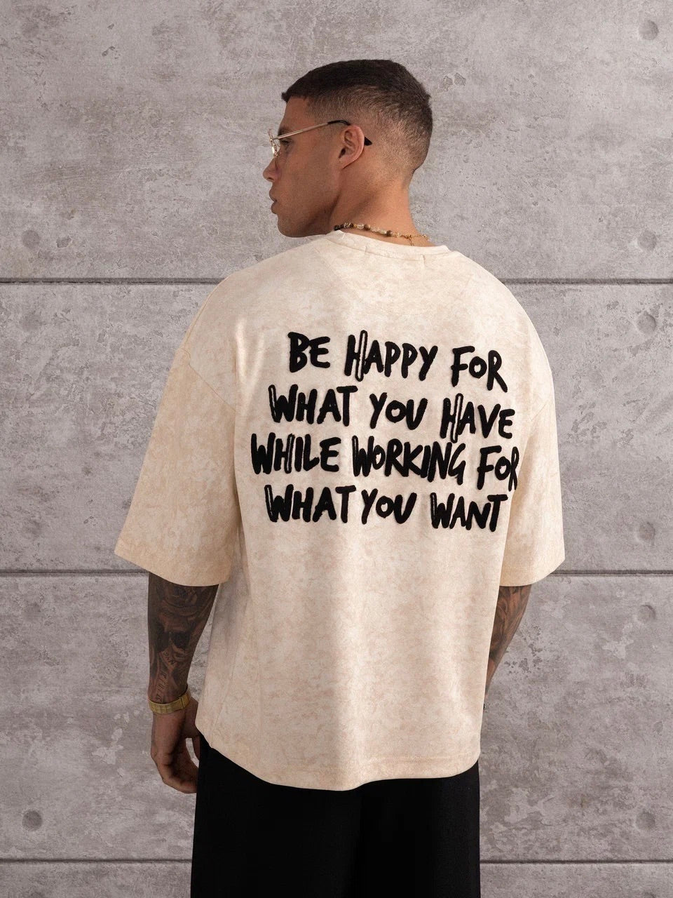 T-shirt Oversize Brodé Écru