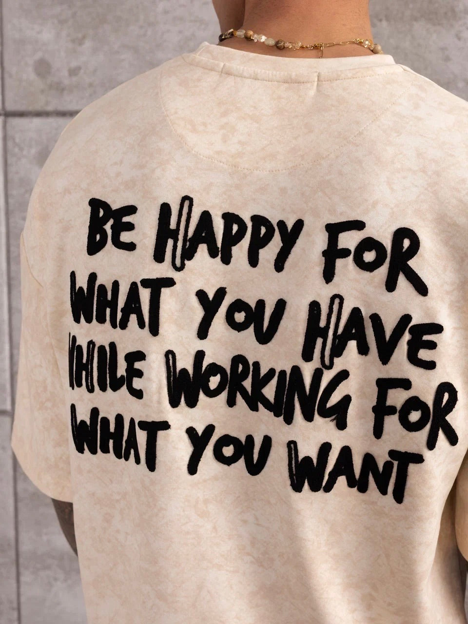 T-shirt Oversize Brodé Écru