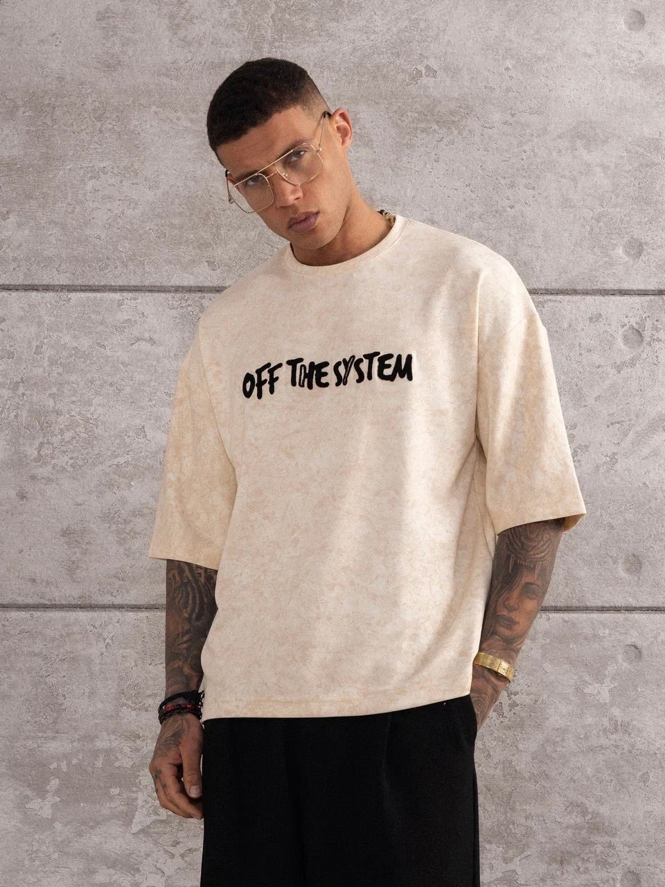 T-shirt Oversize Brodé Écru